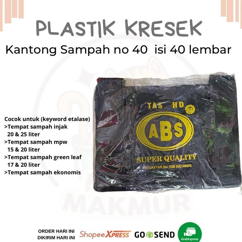 Plastik Kresek Kantong Plastik Sampah No 40 Isi 40 Lembar Abs / Kantong Sampah No 28 Isi 20 Lembar R