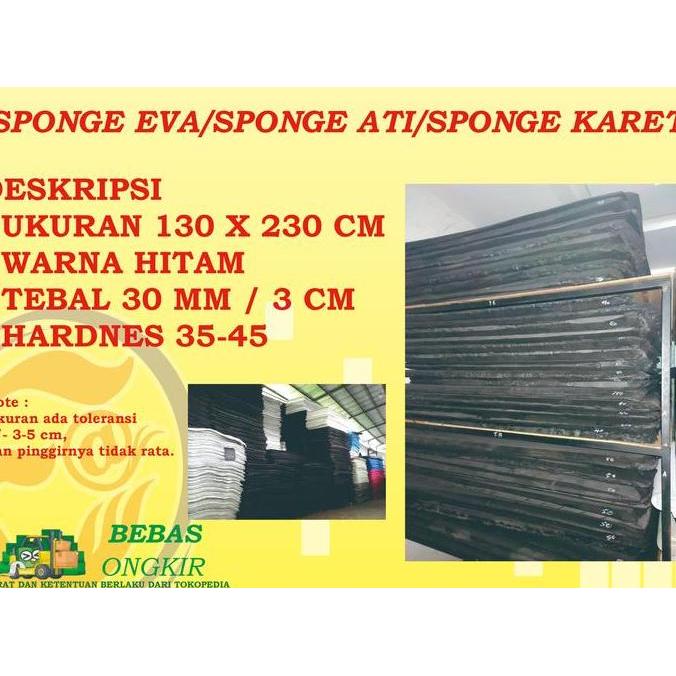 SPON KARET ATI EVA SPONGE LEMBARAN HITAM TEBAL 30 MM