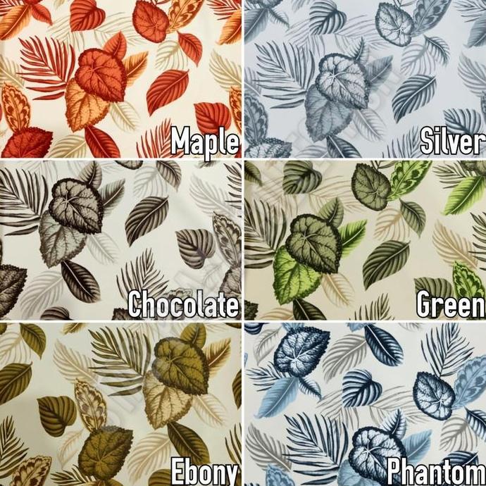 Kain Bludru Velvet Motif Daun Tropical - Shangrila (Sofa, Jok Kursi)