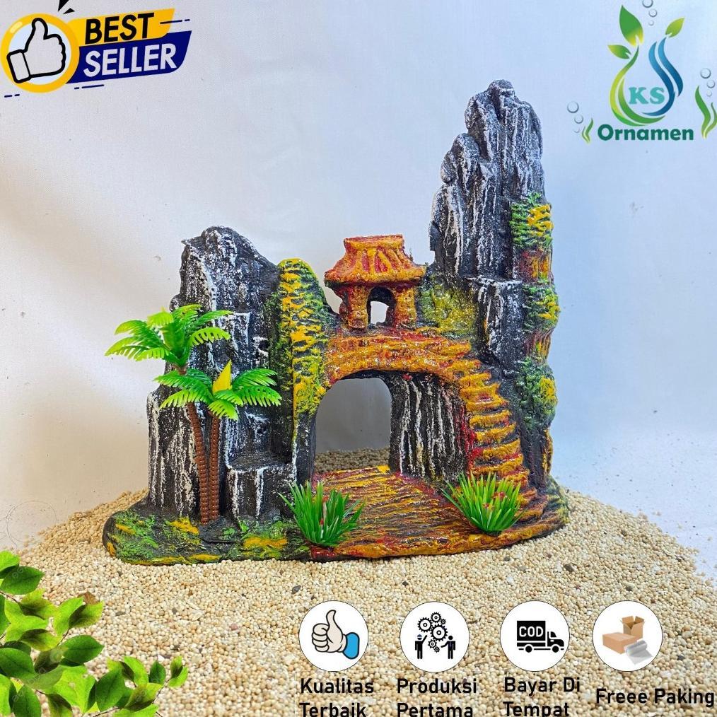 Hiasan Aquarium Hias Rumah Kelapa  l Hiasan Akuarium Tebing Rumah Kelapa / Hiasan Kemeja