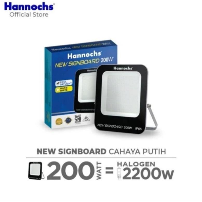 (COD) Led Sorot Hannochs New SignBoard 100w 150w 200w - Lampu Sorot Flood Light Hannochs Sign Board