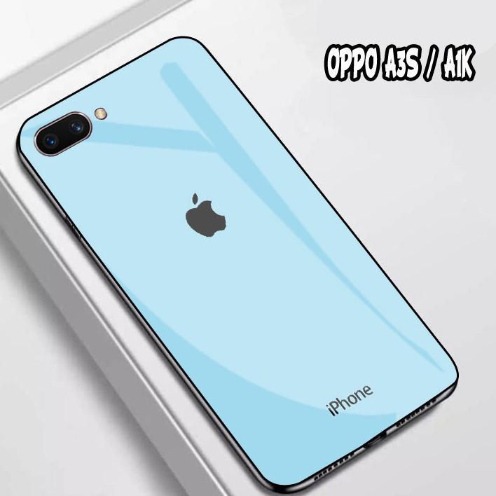 Softcase Glass Kaca Motif Iphone [M154] Oppo A3S A1K A71 A5S A83 A37 A37F - Case Hp Oppo A3S A1K A71