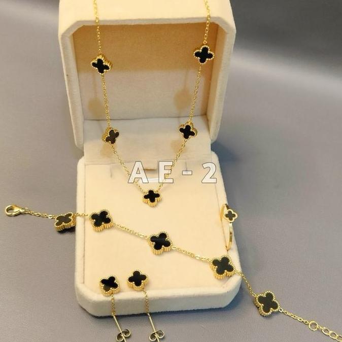 1 set perhiasan wanita titanium asli ori import anti karat luntur