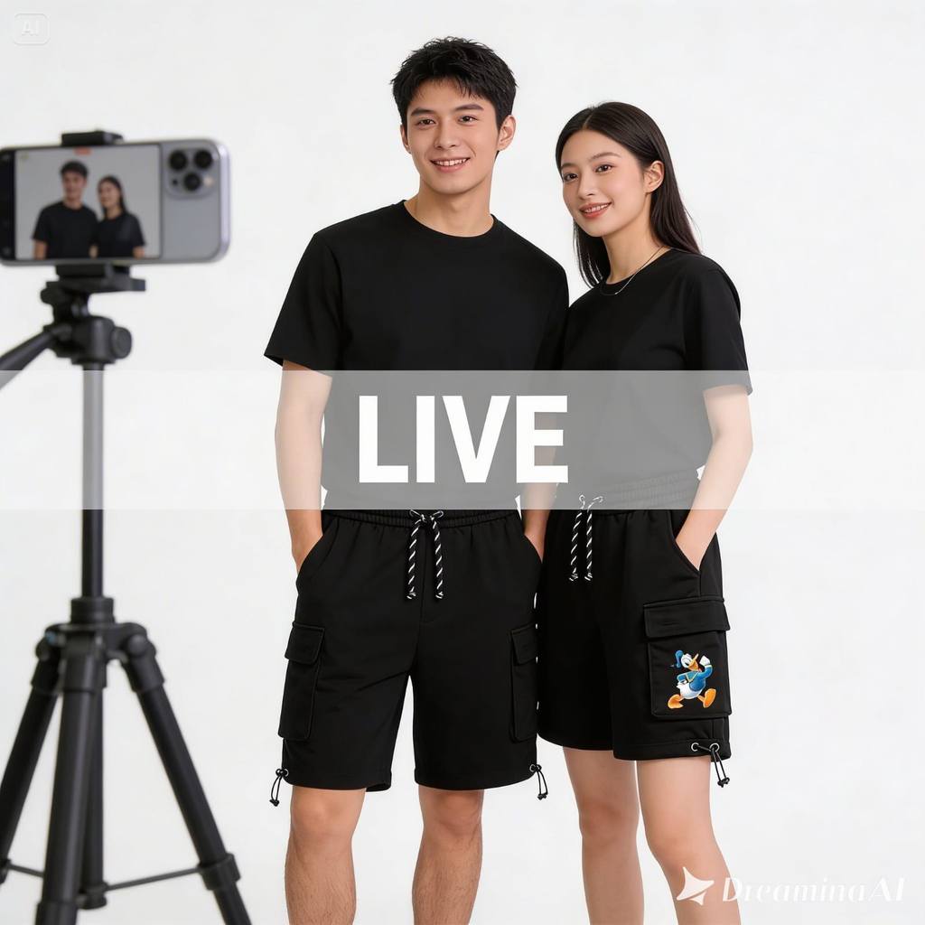 Family17 Cargo Pendek Model Pdl Gambar Donal Bebek Dtf Kolor Pria Wanita Bahan Lentur Tebal Variasi 