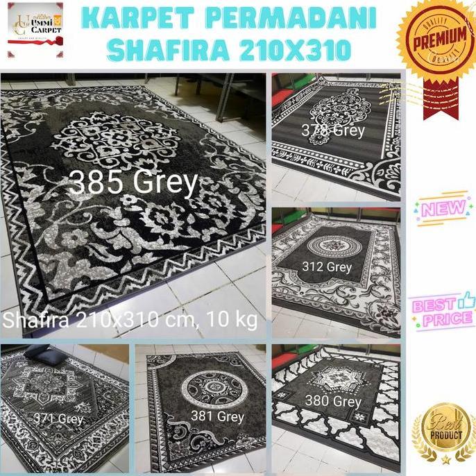 PROMO - permadani shafira 210x310 karpet jumbo grey abu abu motif klasik besar