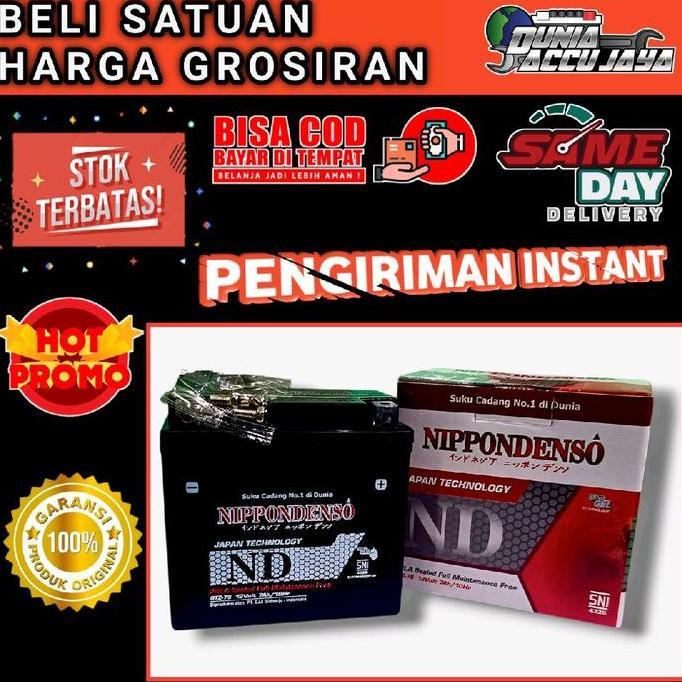 Aki motor kering NIPPONDENSO original BERGARANSI gtz7s gtz6v 7ah 12v matic kopling bebek Honda New S