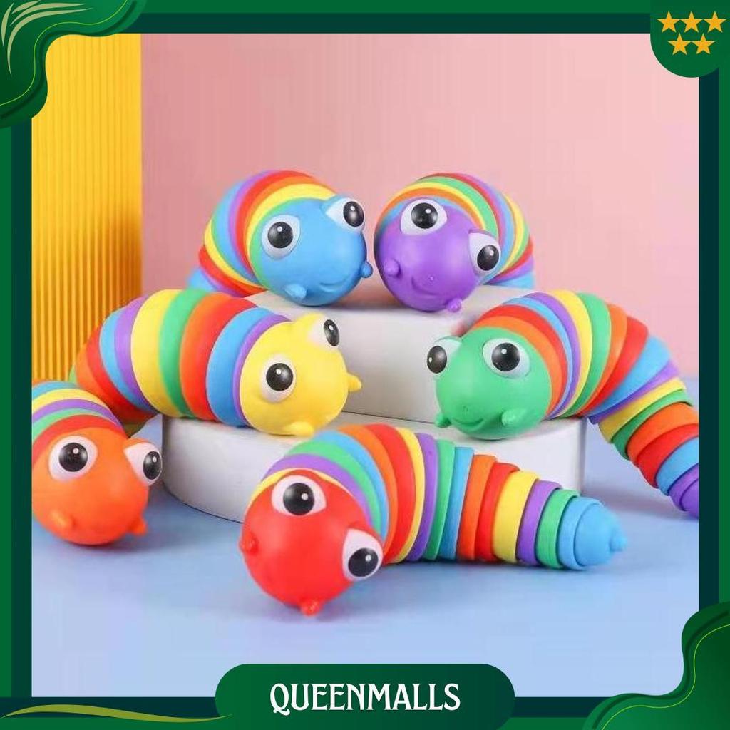 WD Mainan Fidget Slug Ulat dan Siput Fidget Slug Toys Mainan Ulat rainbow WDS Termurah