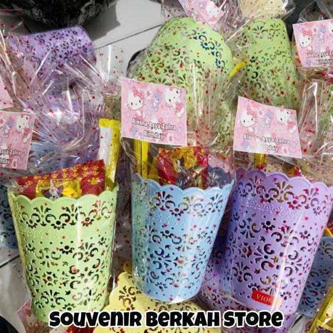 Termurah Keranjang sendok Viola+snack/paket ultah/Bingkisan ulang tahun