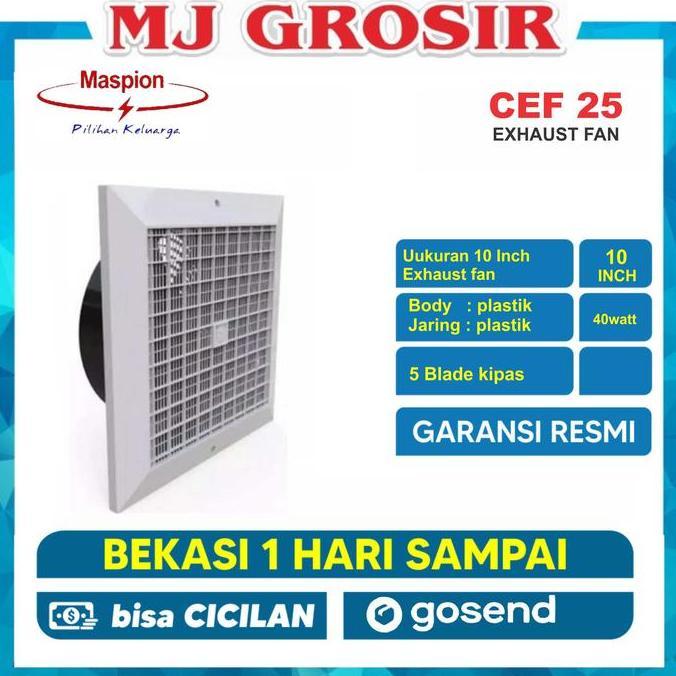 TERLARIS KIPAS ANGIN EXHAUST FAN MASPION CEF 25 10 INCH HISAP PLAPON