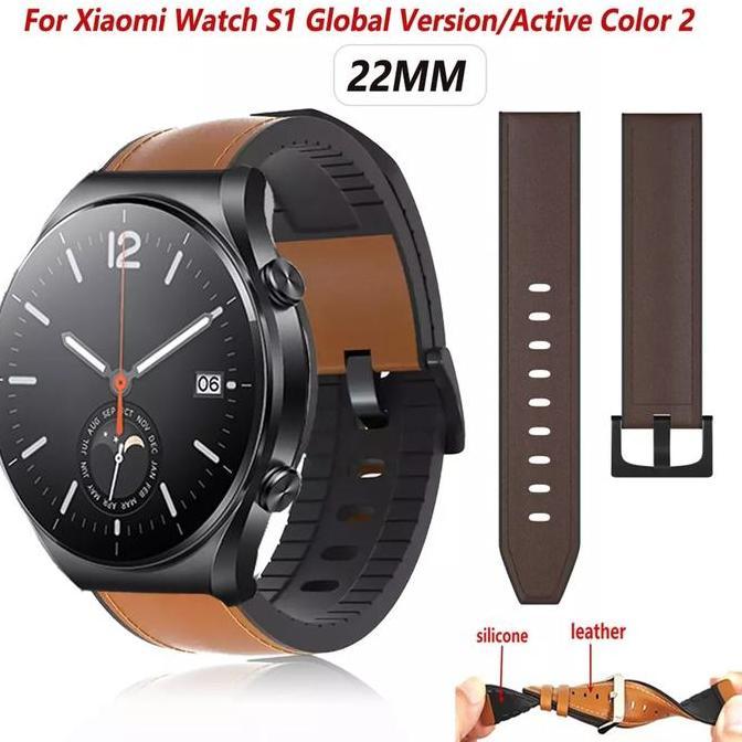 NEW STRAP TALI JAM TANGAN KULIT LEATHER RUBBER XIAOMI MI WATCH S1 ACTIVE ORI