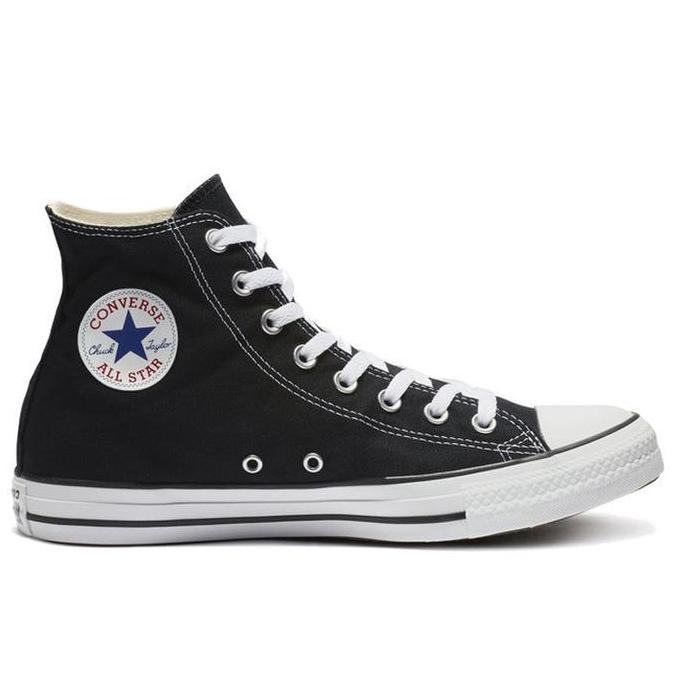 Sepatu Sneakers Casual Unisex Converse Chuck Taylor All Star Canvas HI Black White - M9160C