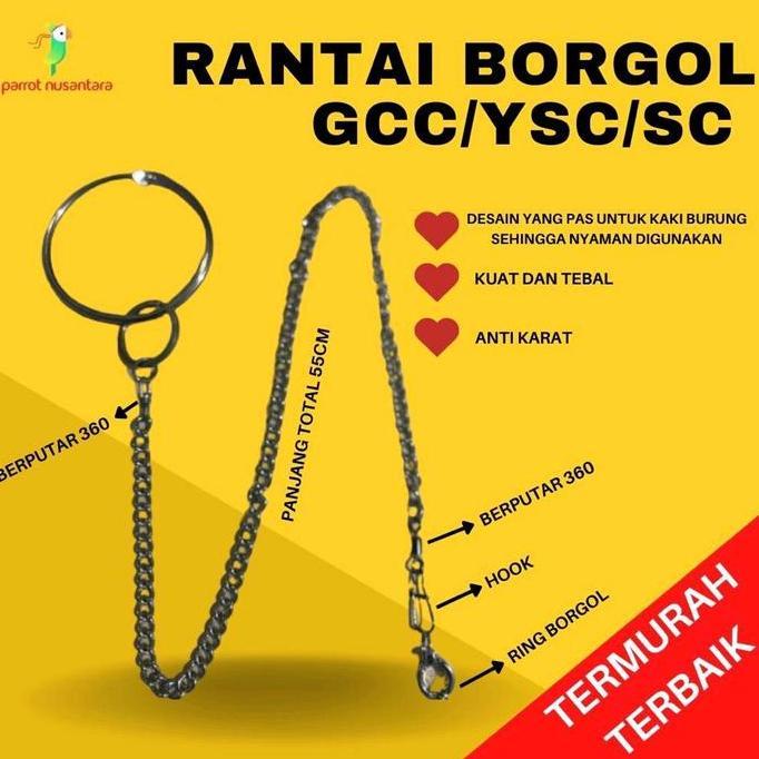 1 set rantai dan borgol burung Sun Conure, YSC, GCC