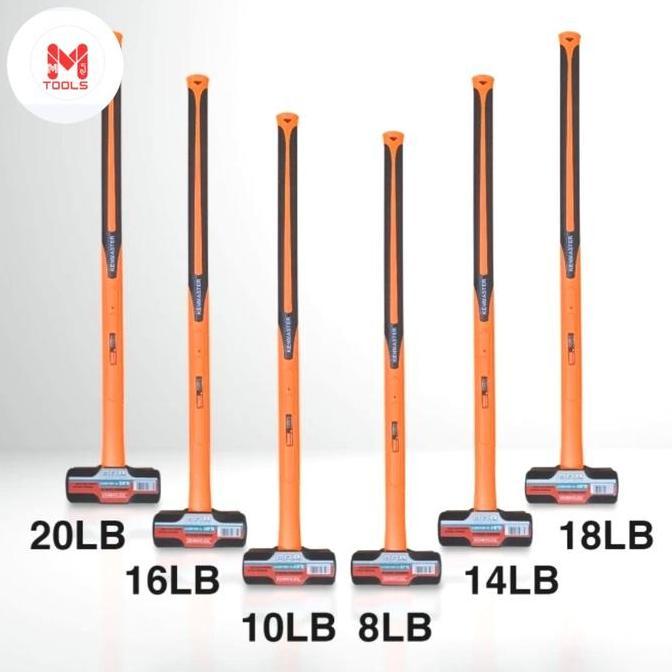 Palu Batu Gagang Fiber KENMASTER 16lbs / 8 kg - KENMASTER Palu Batu Gagang Fiber/Karet - Palu Bodem 