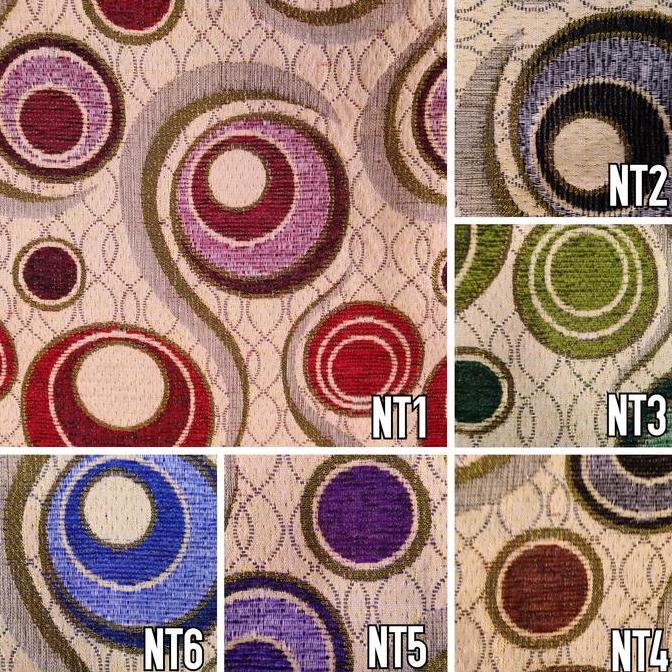 Kain Chenille Meubel Sofa / Kursi Motif Lingkaran Bulat - Picasso