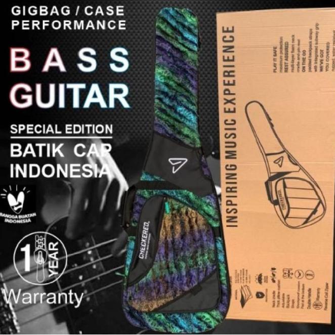 Tas Gitar, Gigbag Case Checkered Bass Gitar Edisi Batik