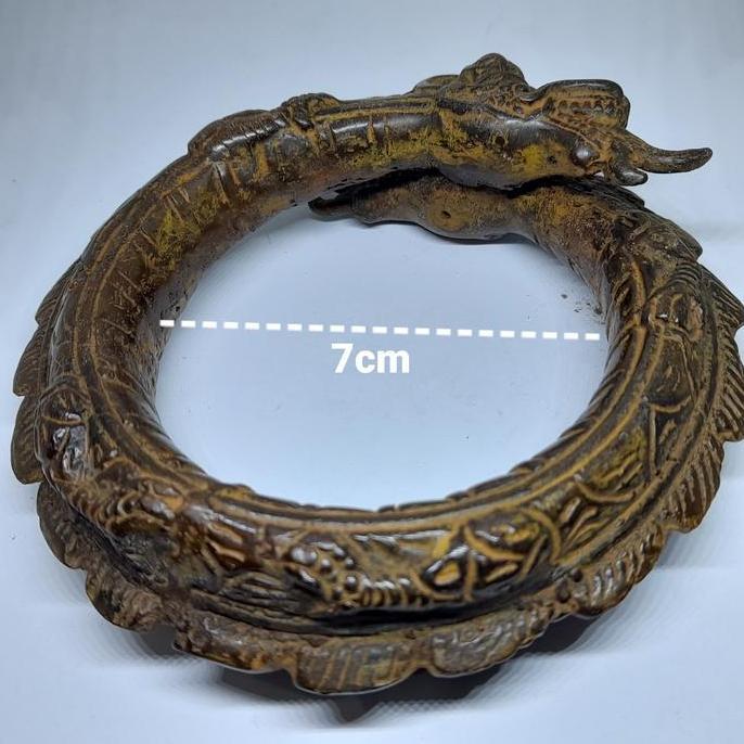 Gelang naga bahan kuningan super halus