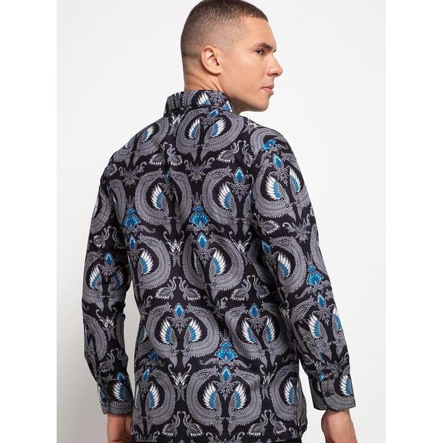 NEW ARJUNA WEDA KEMEJA BATIK PRIA MOTIF SAYAP - BODY FIT | BAHAN KATUN | LENGAN PANJANG | KANTONG DE