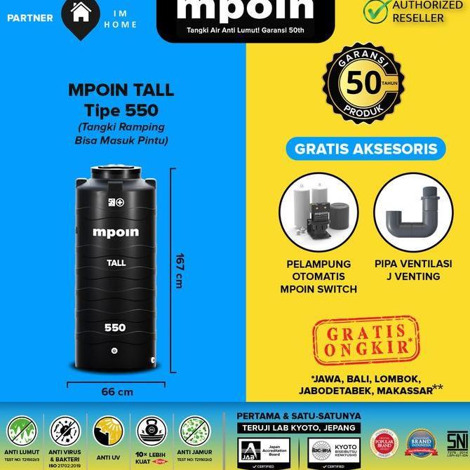 Tangki / Toren Air Ramping MPOIN Tall 500 Liter Tinggi