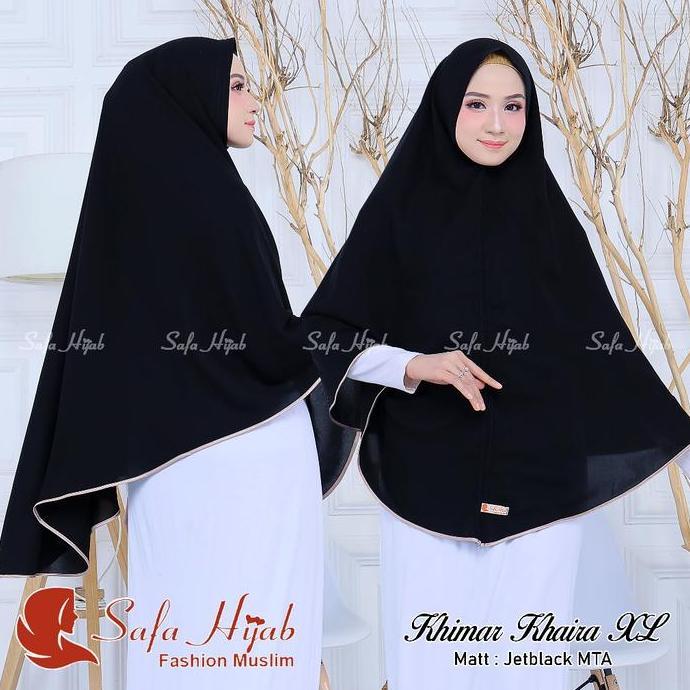 NEW KHIMAR JUMBO JETBLACK MTA KHIMAR KHAIRA LIST PITA WARNA/POLOS SUPER CANTIK PET DAN NON PET JILBA