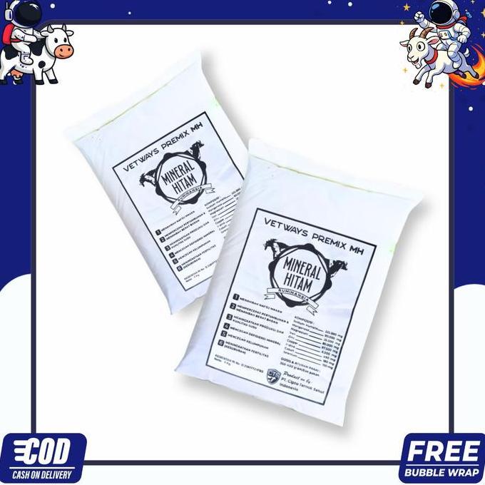 VETWAYS MINERAL HITAM 1 KG - Mineral Penguat Tulang, Kuku Sapi.