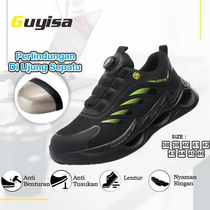 Sepatu Sneakers Safety Sport Scilla Orange ,Green| Sepatu Safety Sport | Sepatu Kerja | Sepatu Pabri