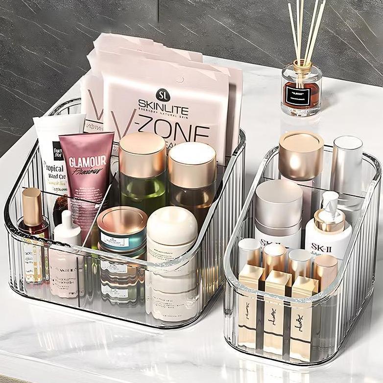 Hot Organizer Kosmetik Rak Make Up Transparan / Tempat Remote Ac Tv Hp Desk Storage / Rak Sekat Kota