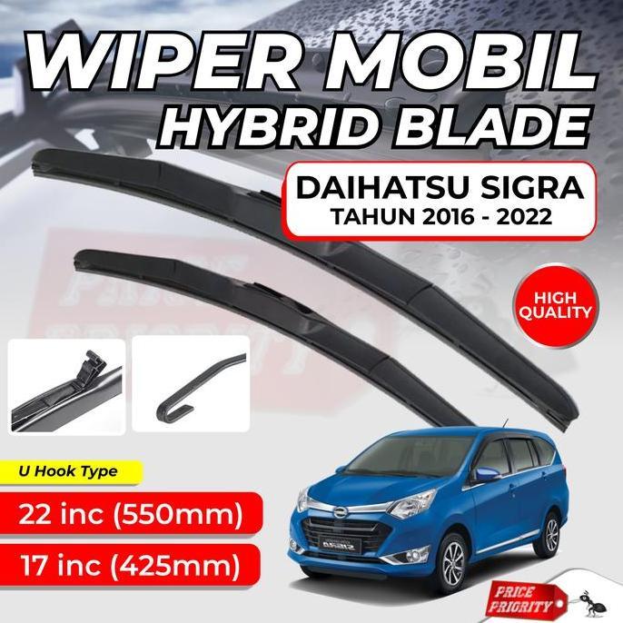 Wiper Mobil Calya Sigra Karet Wiper Frameless Hybrid Blade Set RWB