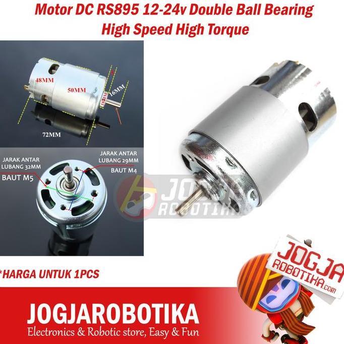 CORELA Motor DC RS895 12-24v Double Ball Bearing High Speed High Torque 895 SINGLE DOUBLE SHAFT