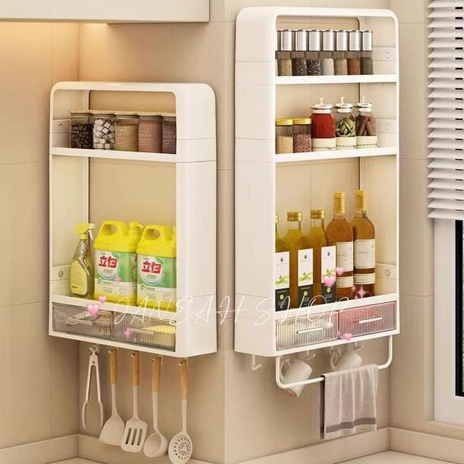 TERLARIS RAK DAPUR SUSUN TINGKAT TEMPAT PENYIMPANAN BUMBU SERBAGUNA MULTIFUNGSI RAK PENYIMPANAN BUMB