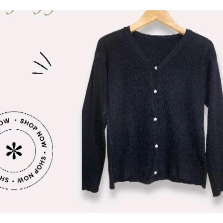 TERBARU CARDIGAN RAJUT POLOS-KANCING 5 GOLD AUTER RAJUT WANITA