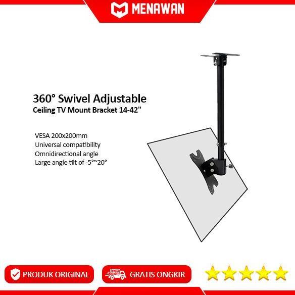 TERLARIS 360 SWIVEL CEILING TV MOUNT BRACKET TV LED MONITOR GANTUNG PLAFON