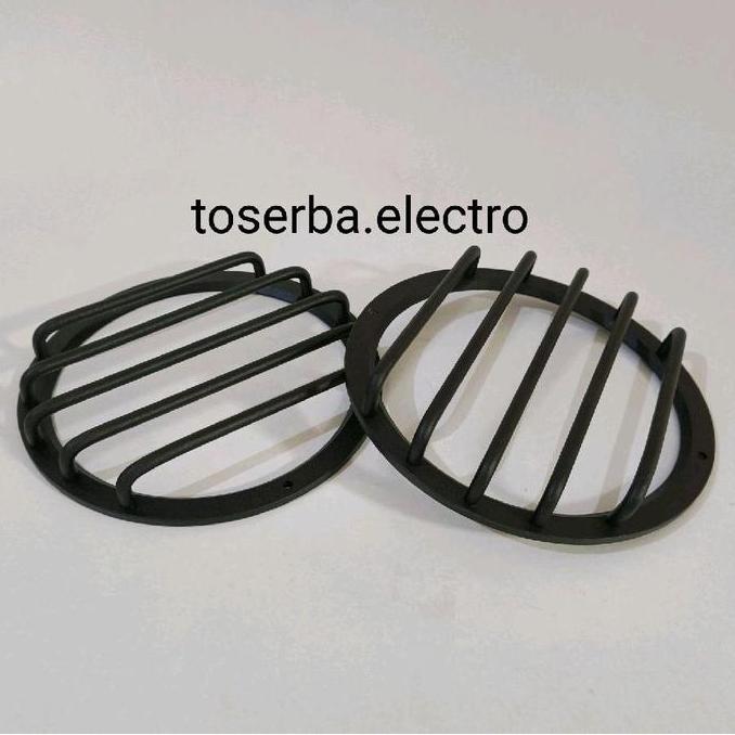 Grill Tutup Speaker Midbass 6,5 inch Aluminium hitam palang P5 audio mobil custom universal