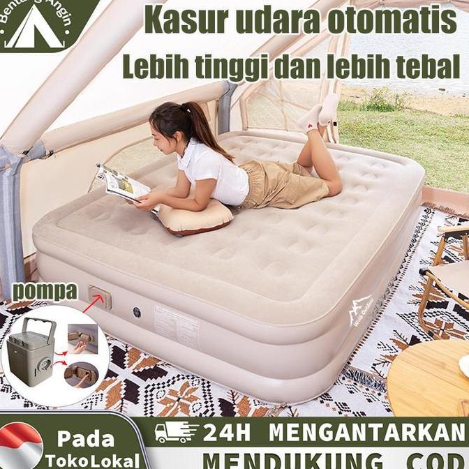 NEW MATRAS KASUR ANGIN CAMPING KASUR ANGIN POMPA OTOMATIS KASUR POMPA LIPAT KASUR TIUP QUEEN KASUR A