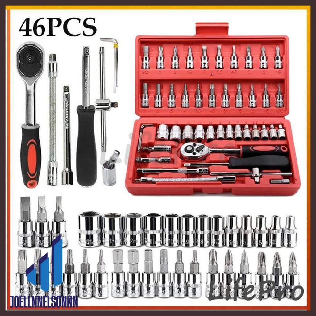 Promo Set Kunci Shock 46 In 1 Lengkap Komplit Obeng Pas  Tool Kit Alat Bengkel Service Servis Mobil 
