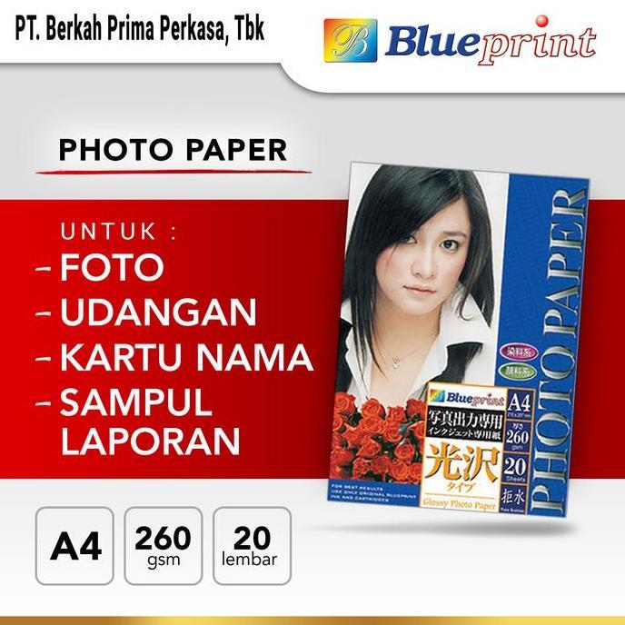 Kertas Foto / Kertas Glossy / Glossy Photo Paper BLUEPRINT A4 260 gsm