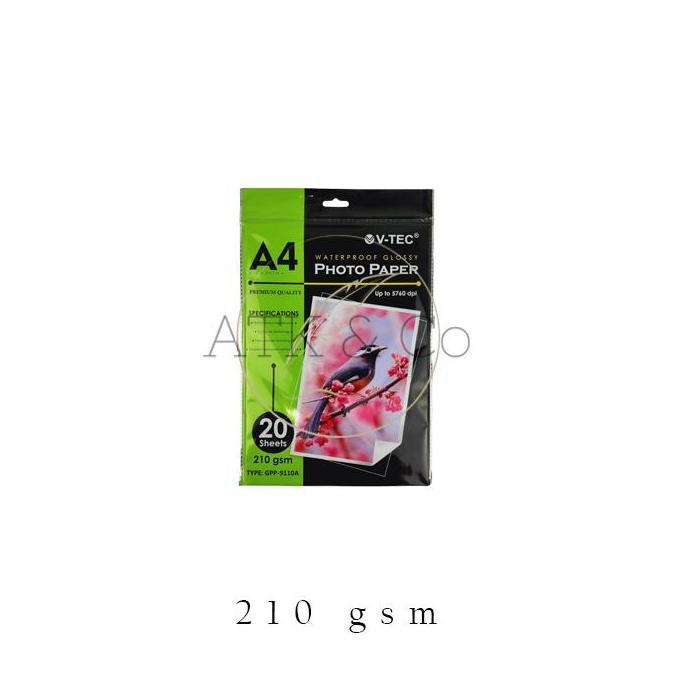 Glossy Photo Paper A4 210gr V-Tec GPP-9110A - Kertas Foto VTec 210 gsm