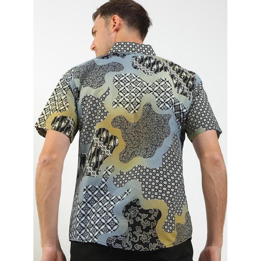 Arjuna Weda Hem Batik Pria Motif Sekar Jagad Pelangi B - Slim Fit | Katun | Lengan Pendek