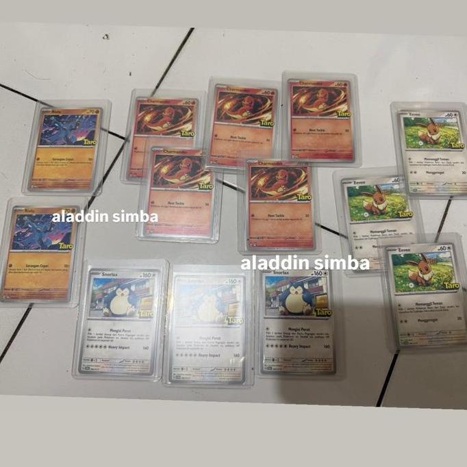 Promo Pack Kartu Pokemon Taro Charmander , Eevee , Snorlax , Riolu