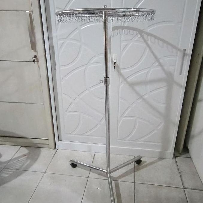 Starindo Jemuran Bulat Besi Chrome Jemuran Gantung Jemuran Gamis