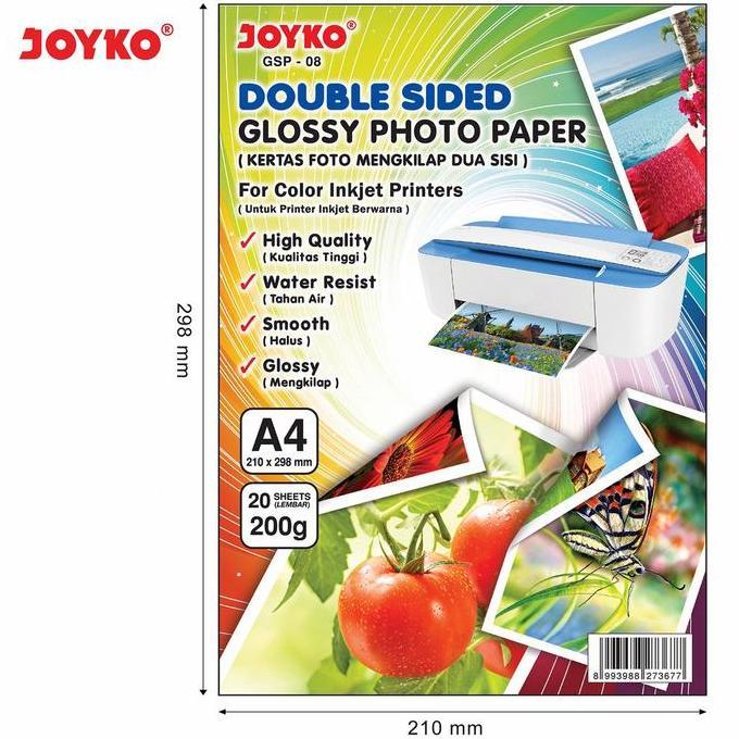 kertas foto 2 sisi glossy paper double side