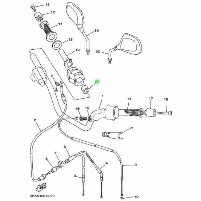 BOSH STANG-COLLAR HOLDER KANAN RX KING,SCORPIO ORIGINAL 90387-22660