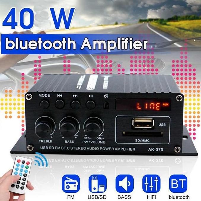 Power Amplifier 12V 40W Audio Bluetooth Mobil Car Audio AK370