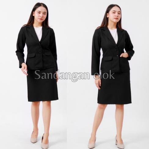 One Set Jas Blazer Wanita dan Rok Pendek