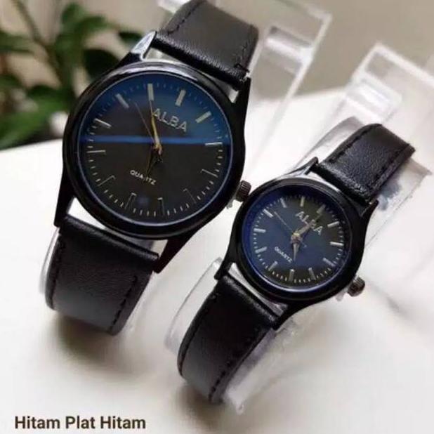 ORIGINAL Jam Tangan Couple Alba Strap Kulit
