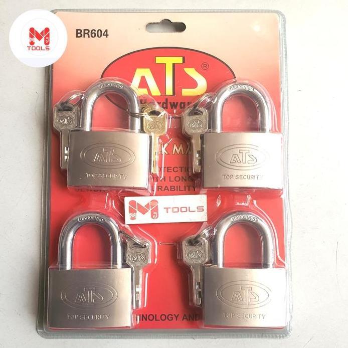 Ready Gembok Master Key ATS 60 mm x 4 pcs - ATS Kunci Gembok Master Key 60 mm 4 gembok