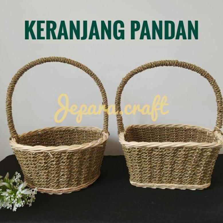 Keranjang Etnik Pandan Arunika - Keranjang Bunga Anyaman Pandan