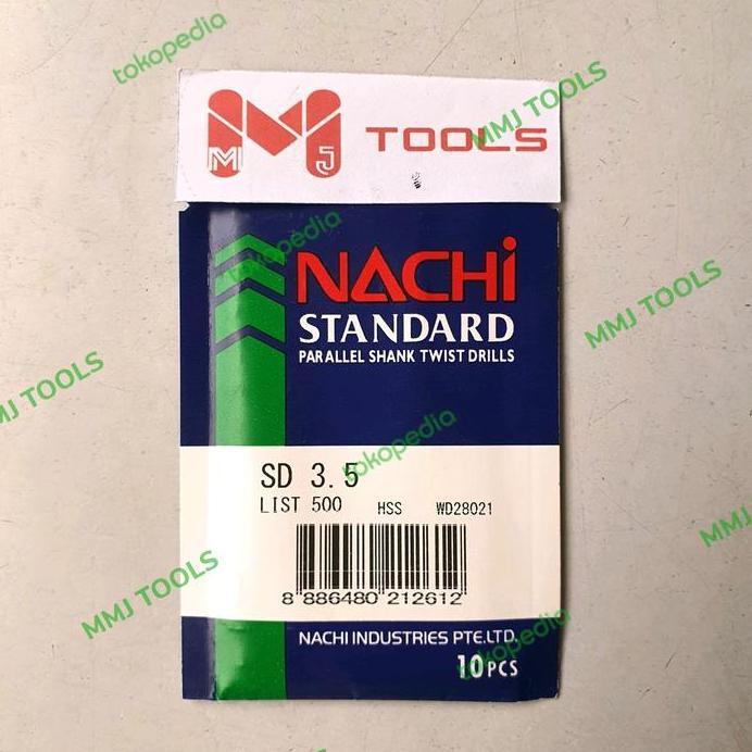 Ready Mata Bor Besi NACHI 3,5mm - Mata Bor Besi HSS NACHI 3,5mm
