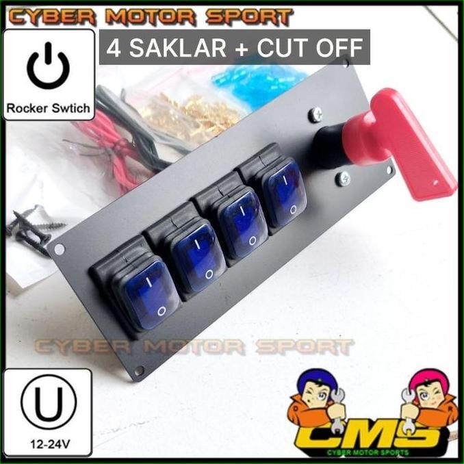 Cut off saklar mobil 12v 24v universal. saklar panel dashboard mobil . engine cut off . pemutus arus