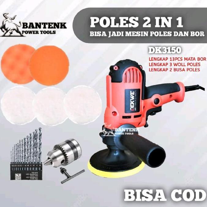 MESIN POLES 2 IN 1 DK3015 LENGKAP MATA BOR DAN AKSESORIS POLES. BOR POLES