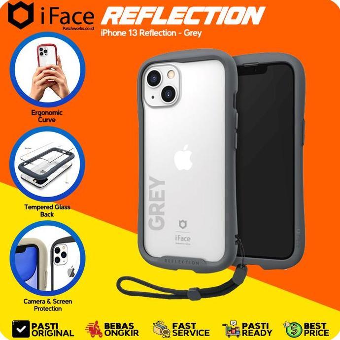 iFace Compatible For iPhone 13 Reflection Grey Softcase Anti Crack Tahan Banting